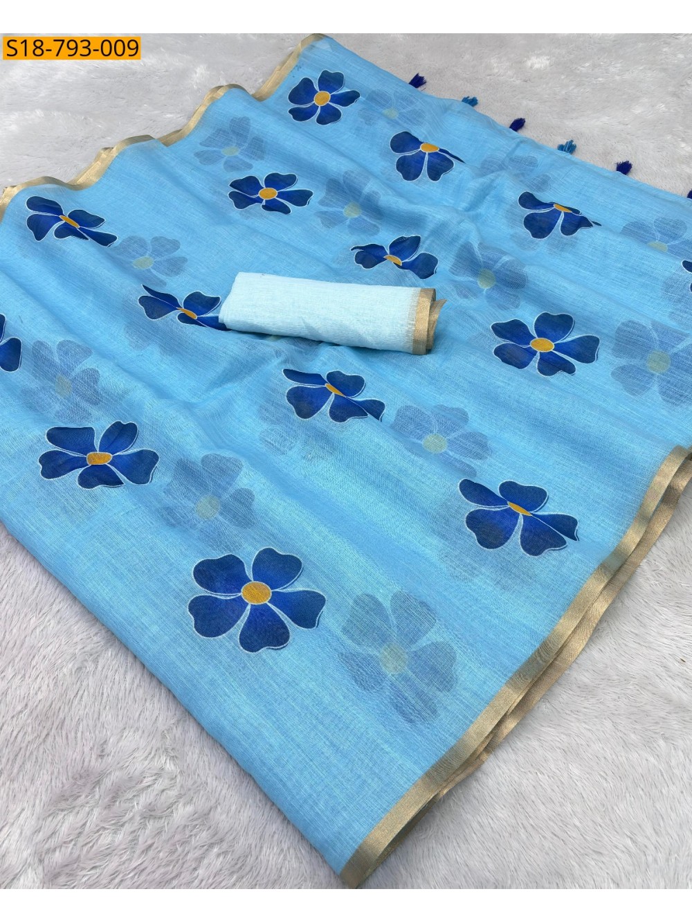 Fancy Soft linen saree