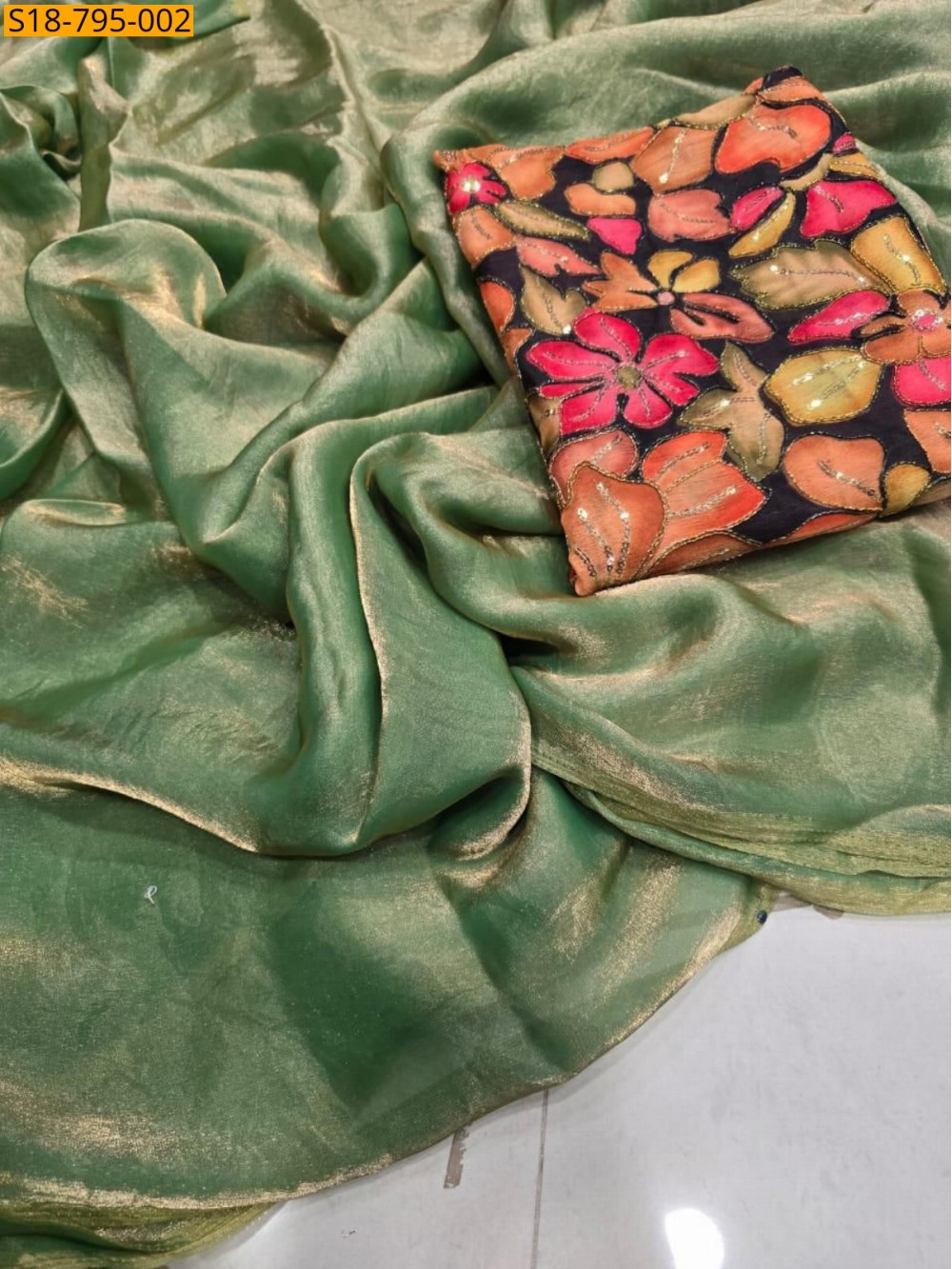 Fancy space satin sarees