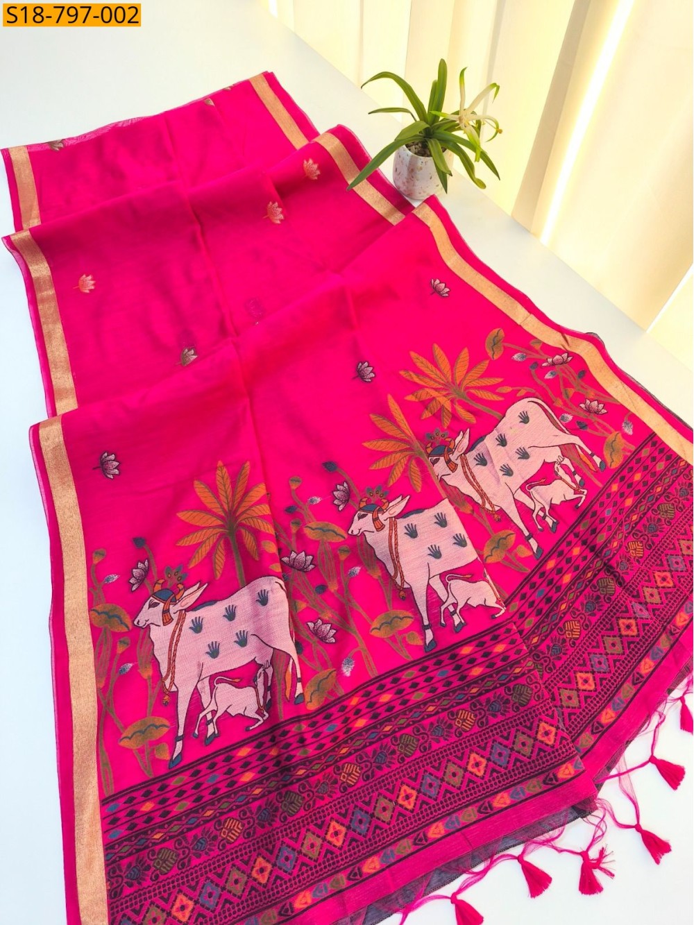 Fancy soft muga cotton sarees