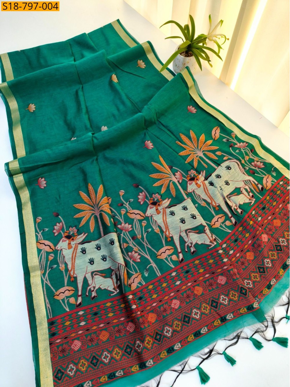 Fancy soft muga cotton sarees