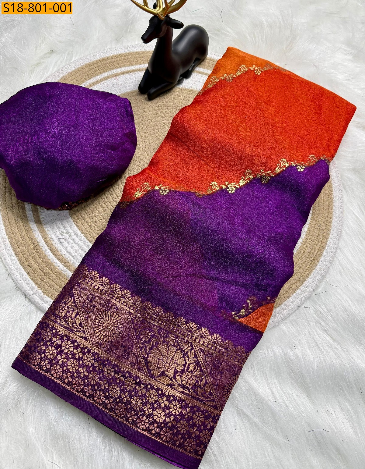 Orange Fancy Marshmellow Sarees