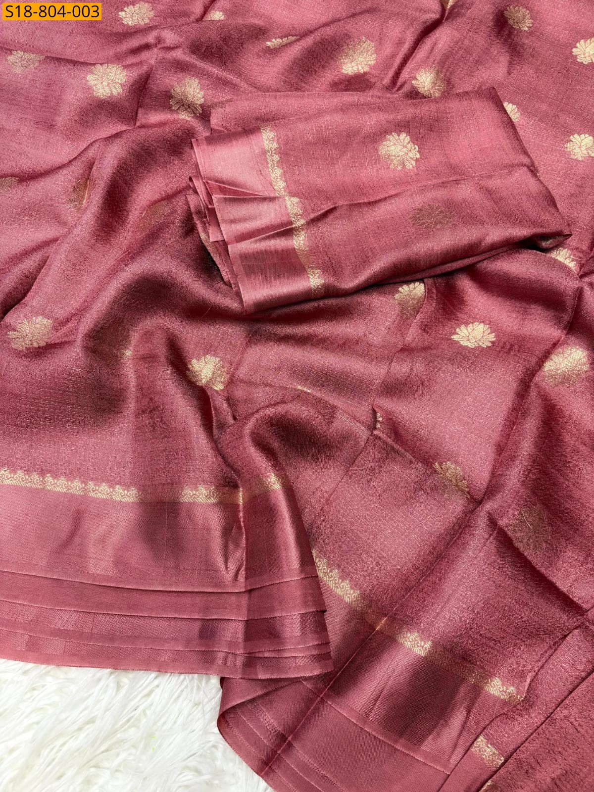 Viscose Khadi silk sarees - Onion Pink