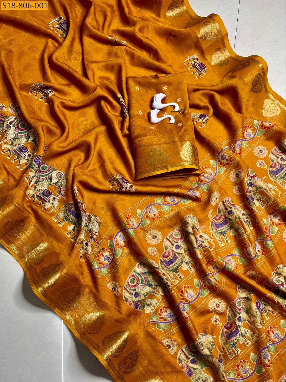 Fancy chinon sarees