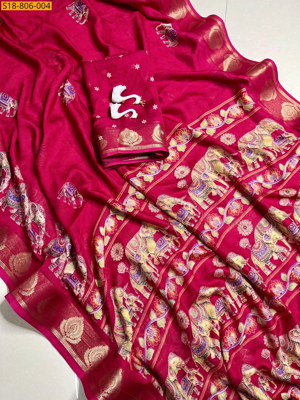 Pink Fancy chinon sarees