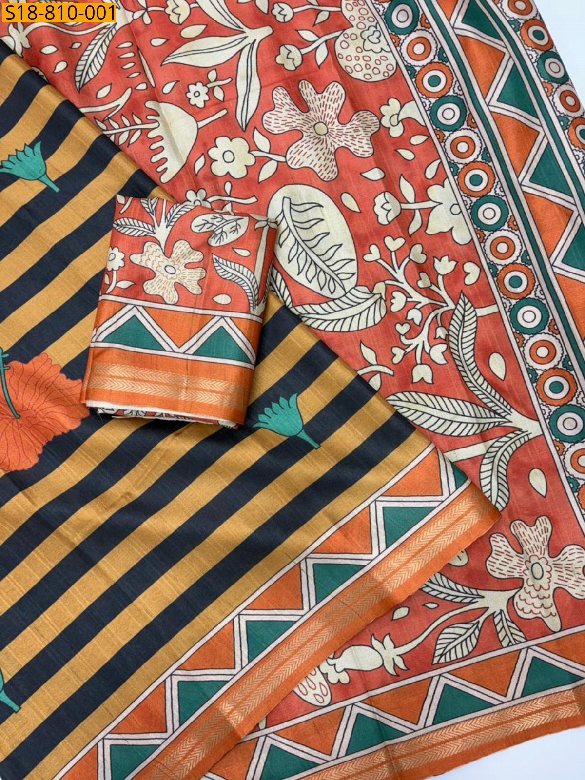 Orange Soft Tussar Silk Sarees