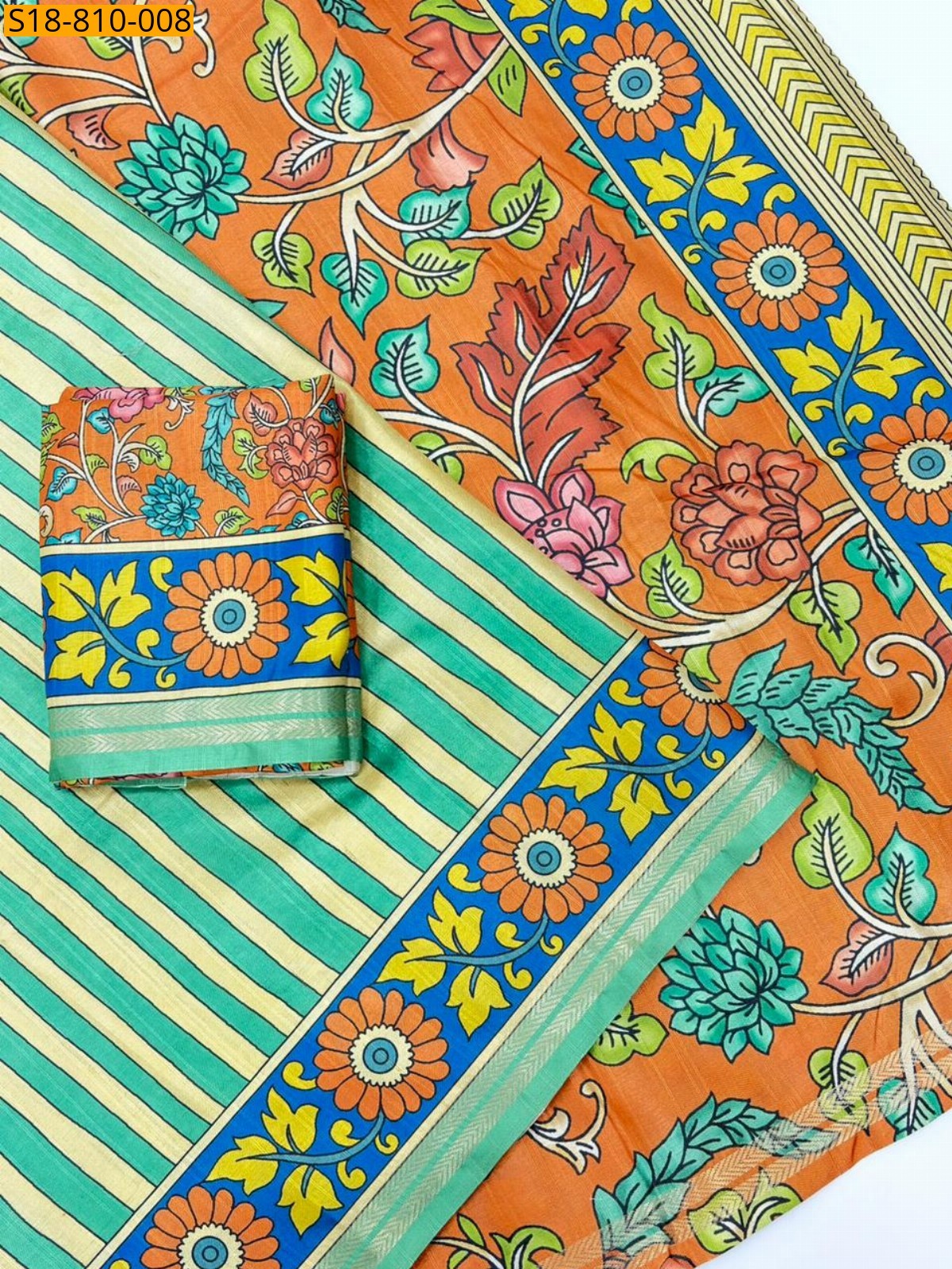 Orange Soft Tussar Silk Sarees