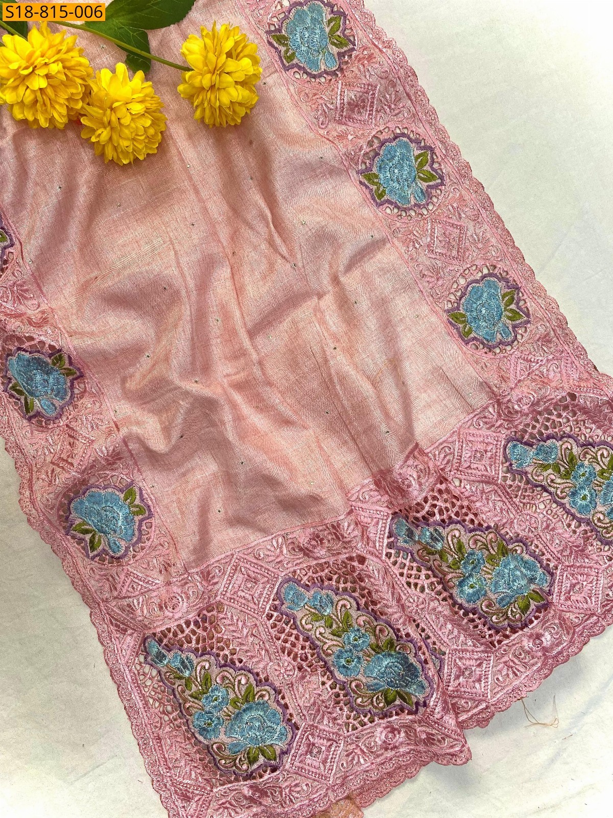 Light Pink Soft Tussar silk sarees