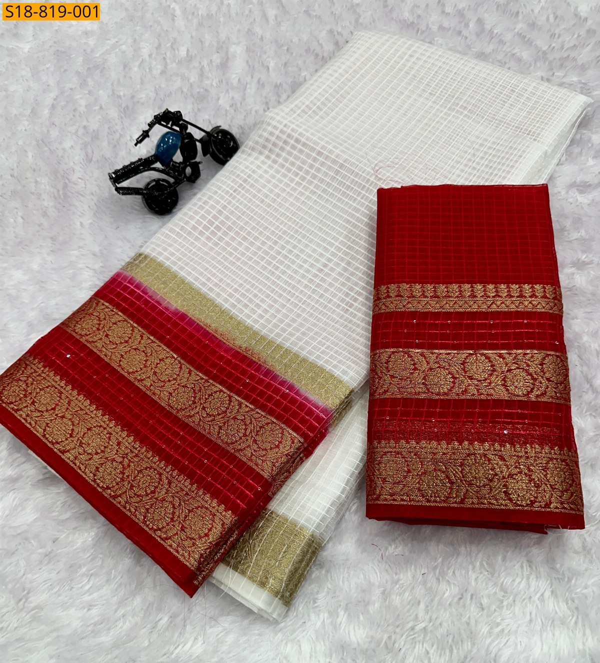 White Fancy Organza sarees