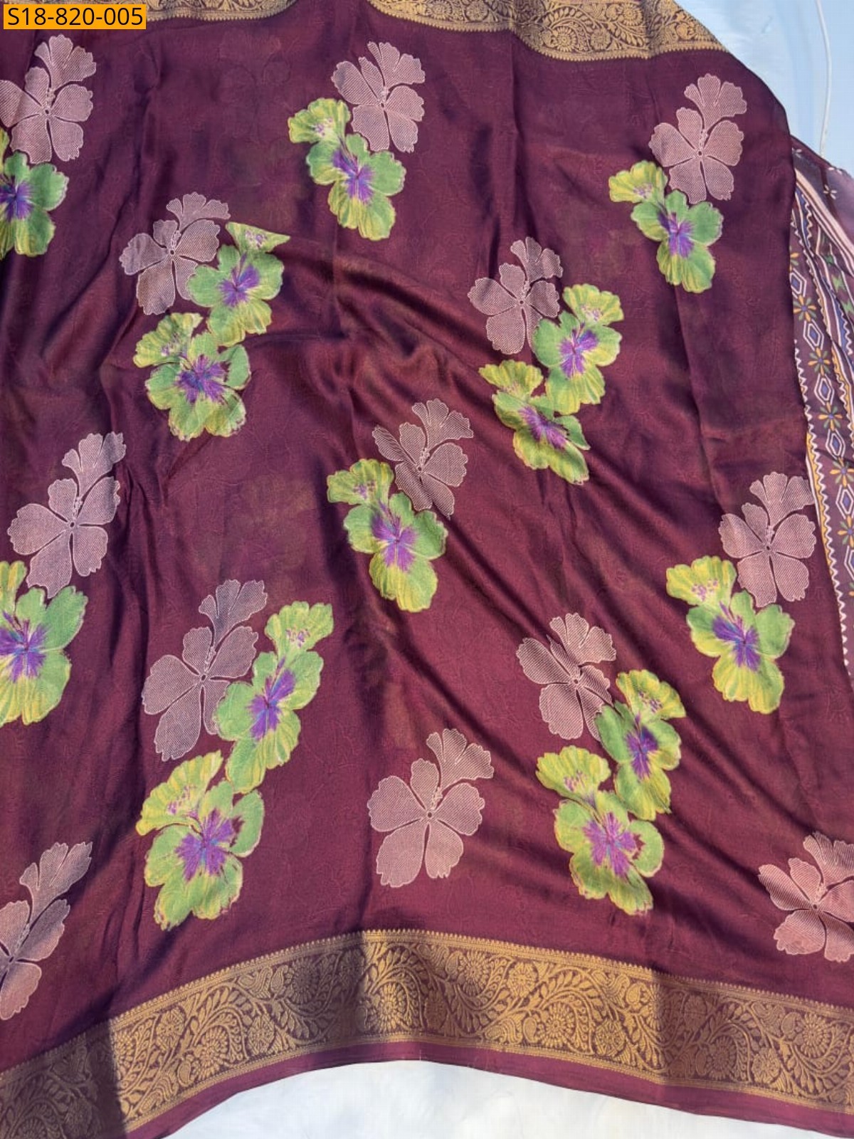 Maroon Fancy Marshmellow sarees