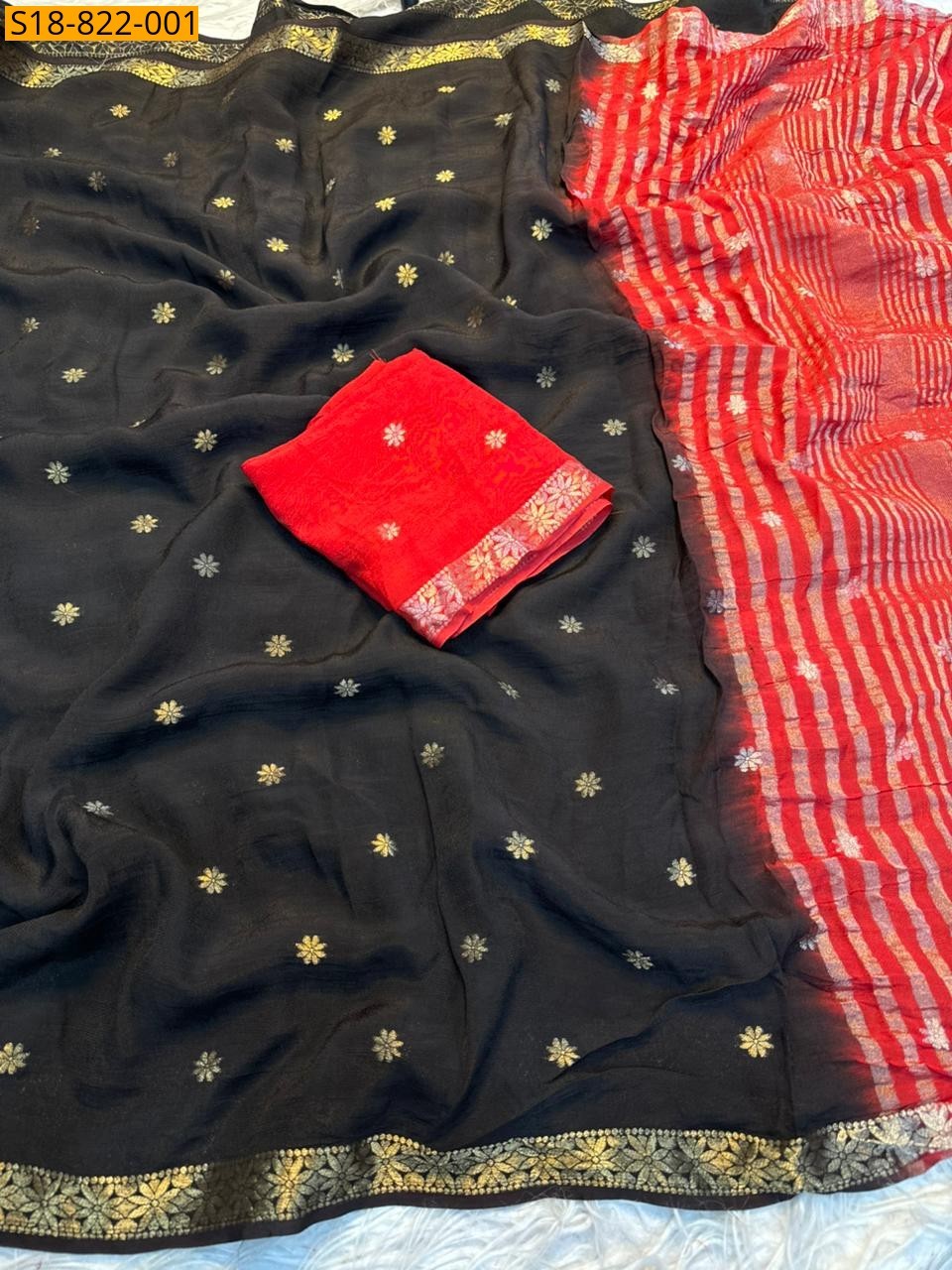 Black Fancy viscose sarees