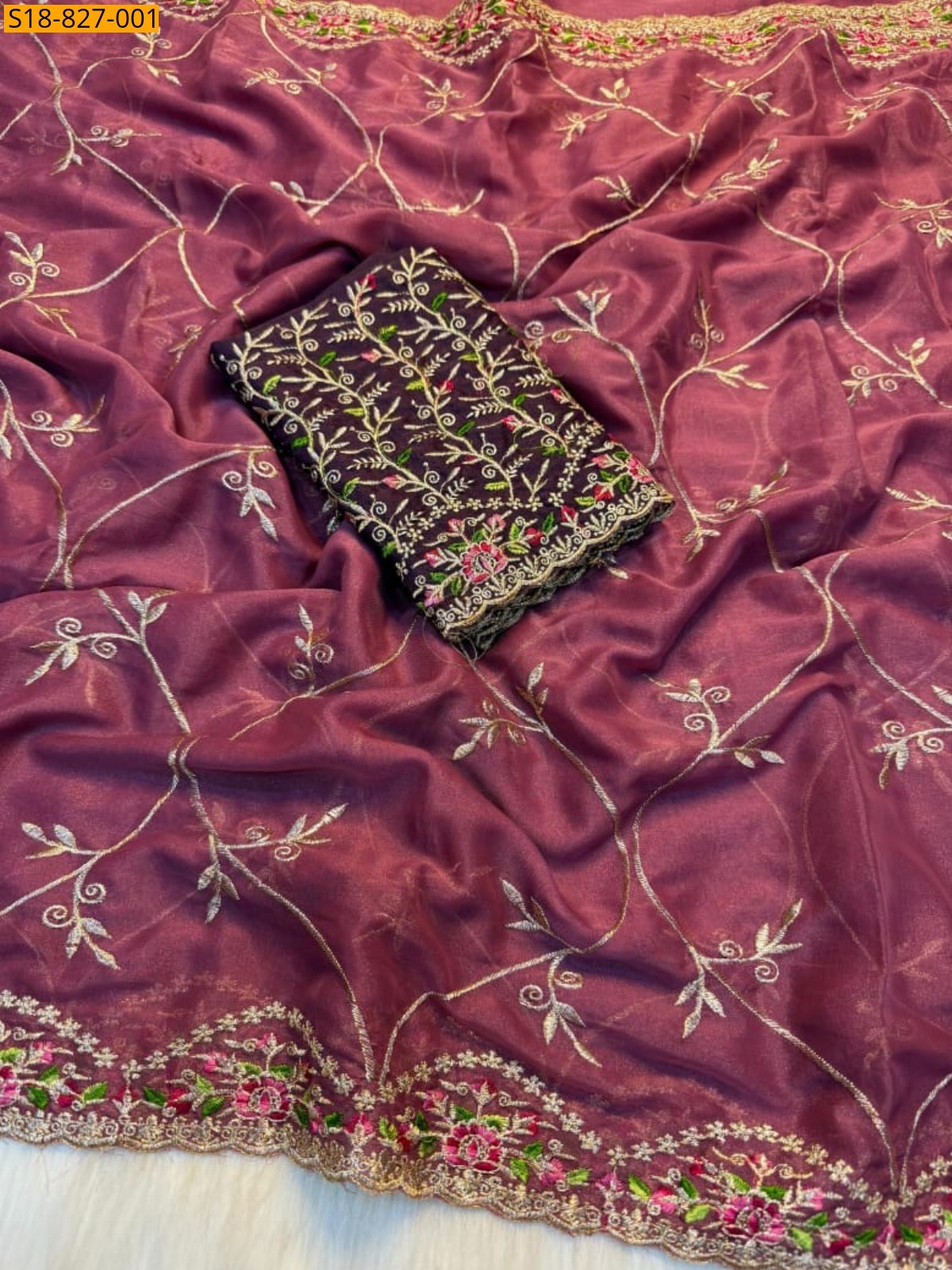 Pink Star Georgette Saree