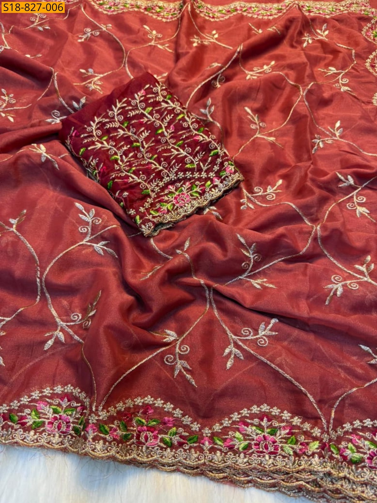 Orange Star Georgette Saree