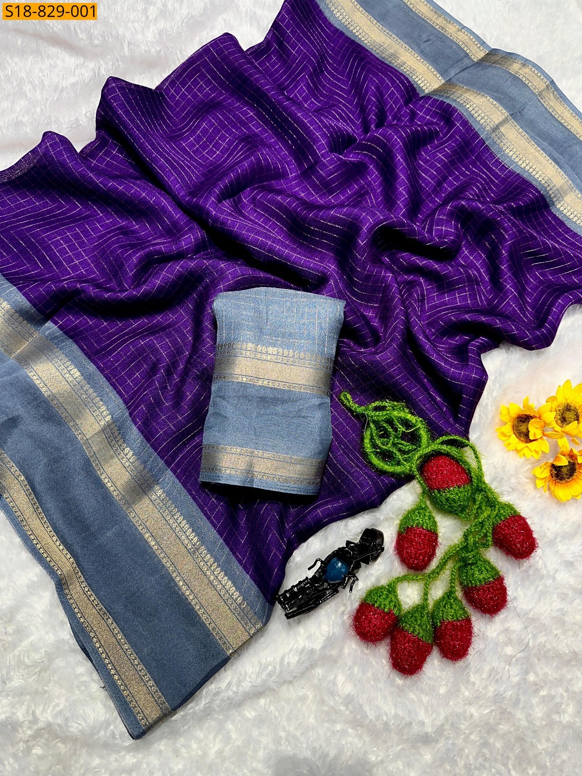 Violet Fancy Mysore Silk Sarees