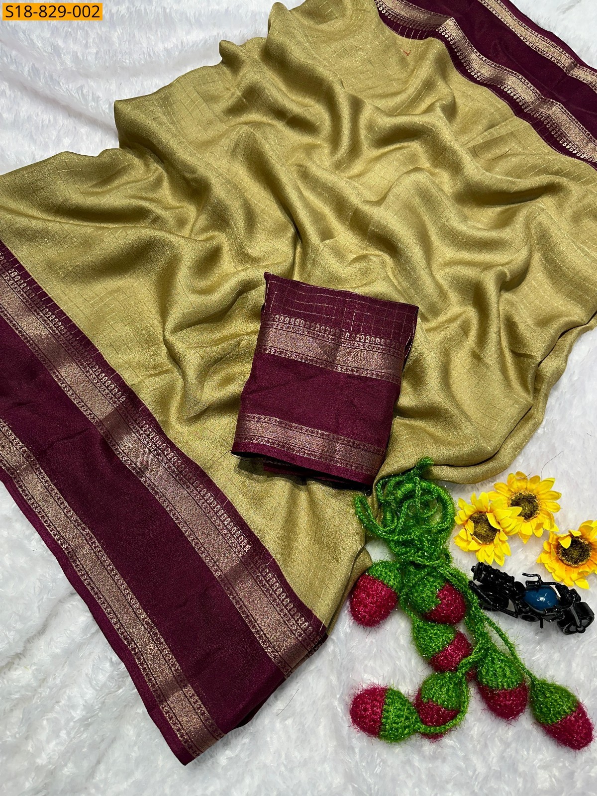 Sandal Fancy Mysore Silk Sarees