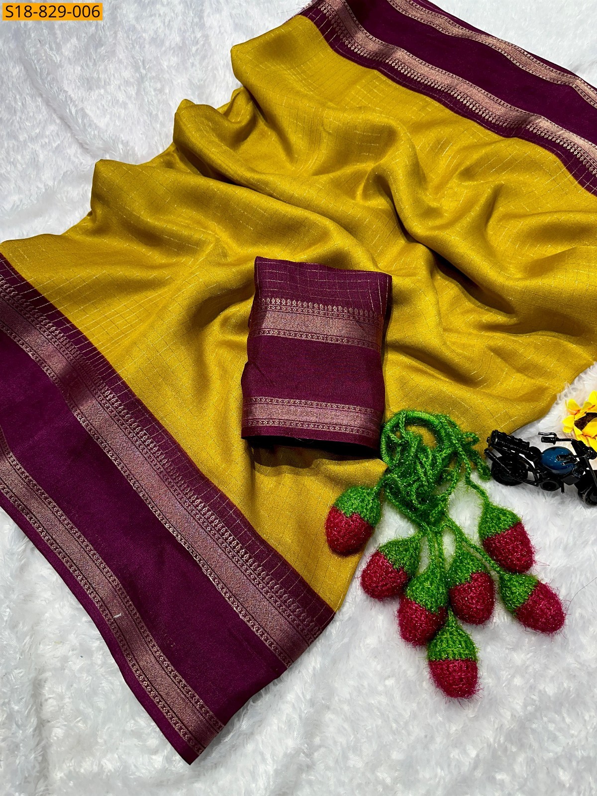 Yellow Fancy Mysore Silk Sarees