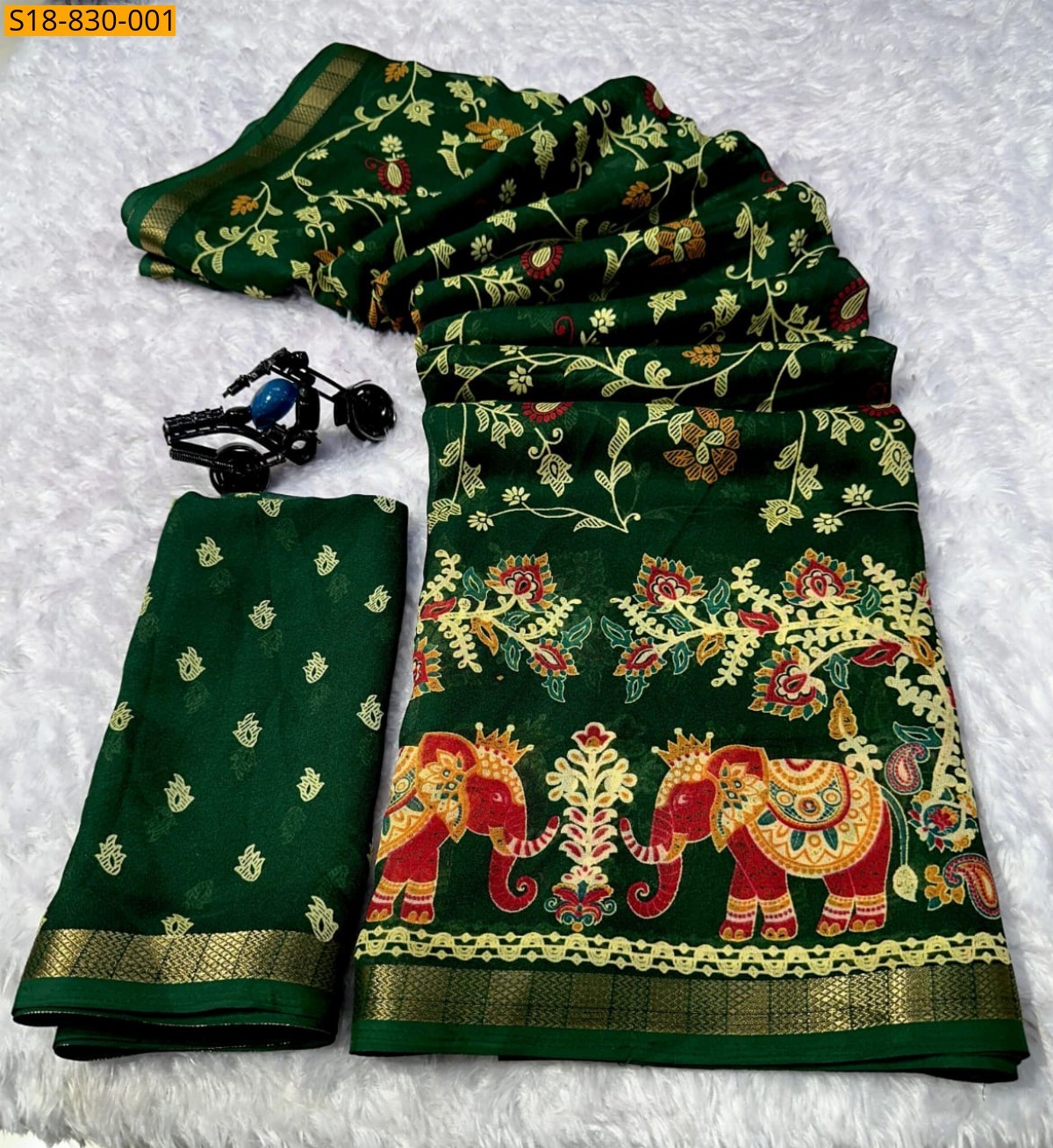 Green Fancy Georgette Sarees