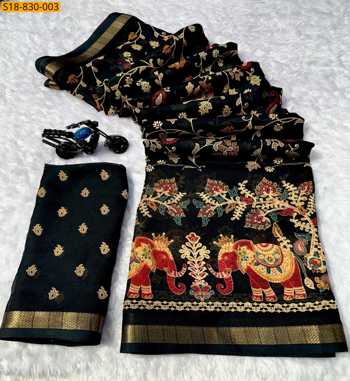 Black Fancy Georgette Sarees