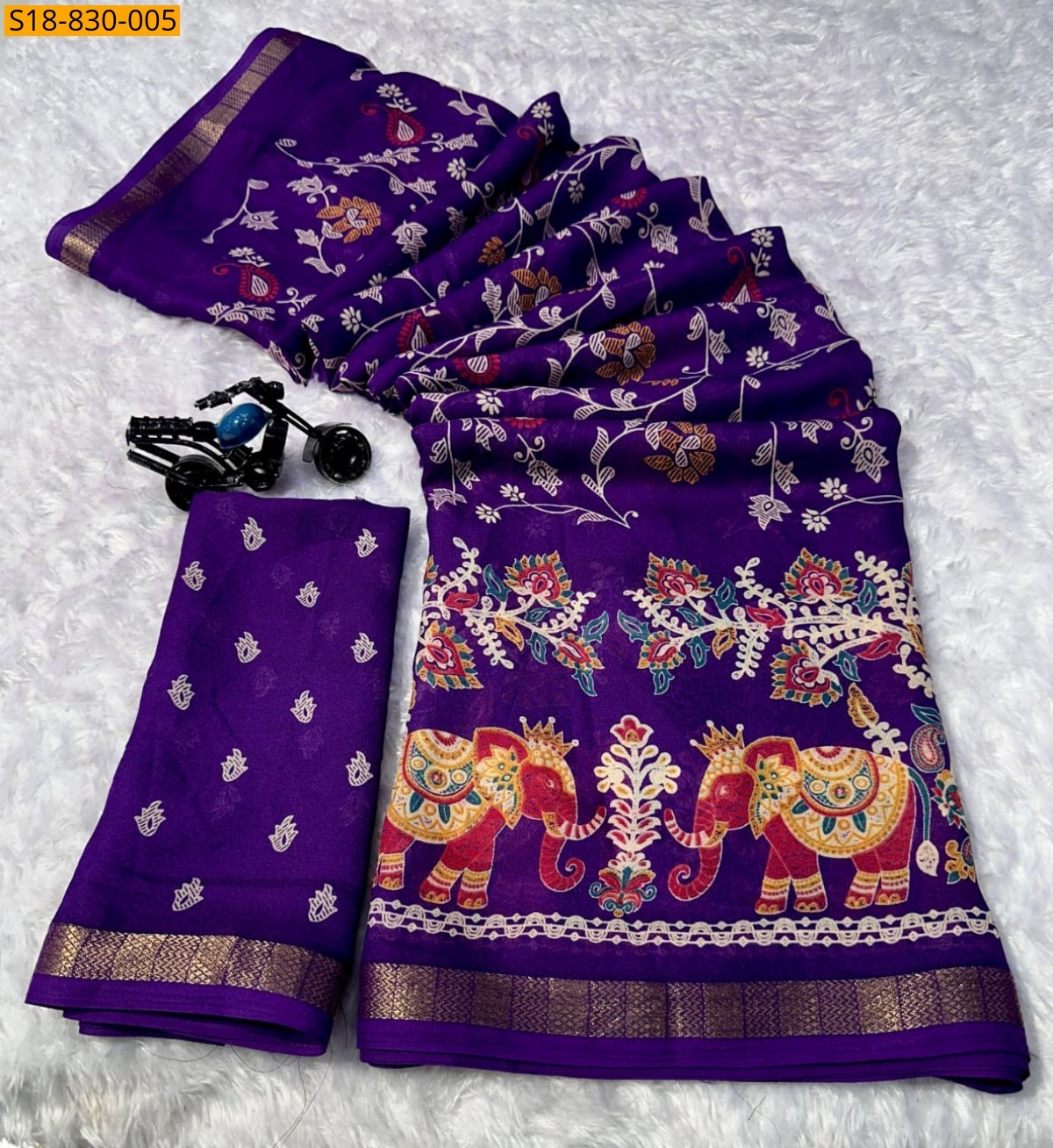 Violet Fancy Georgette Sarees