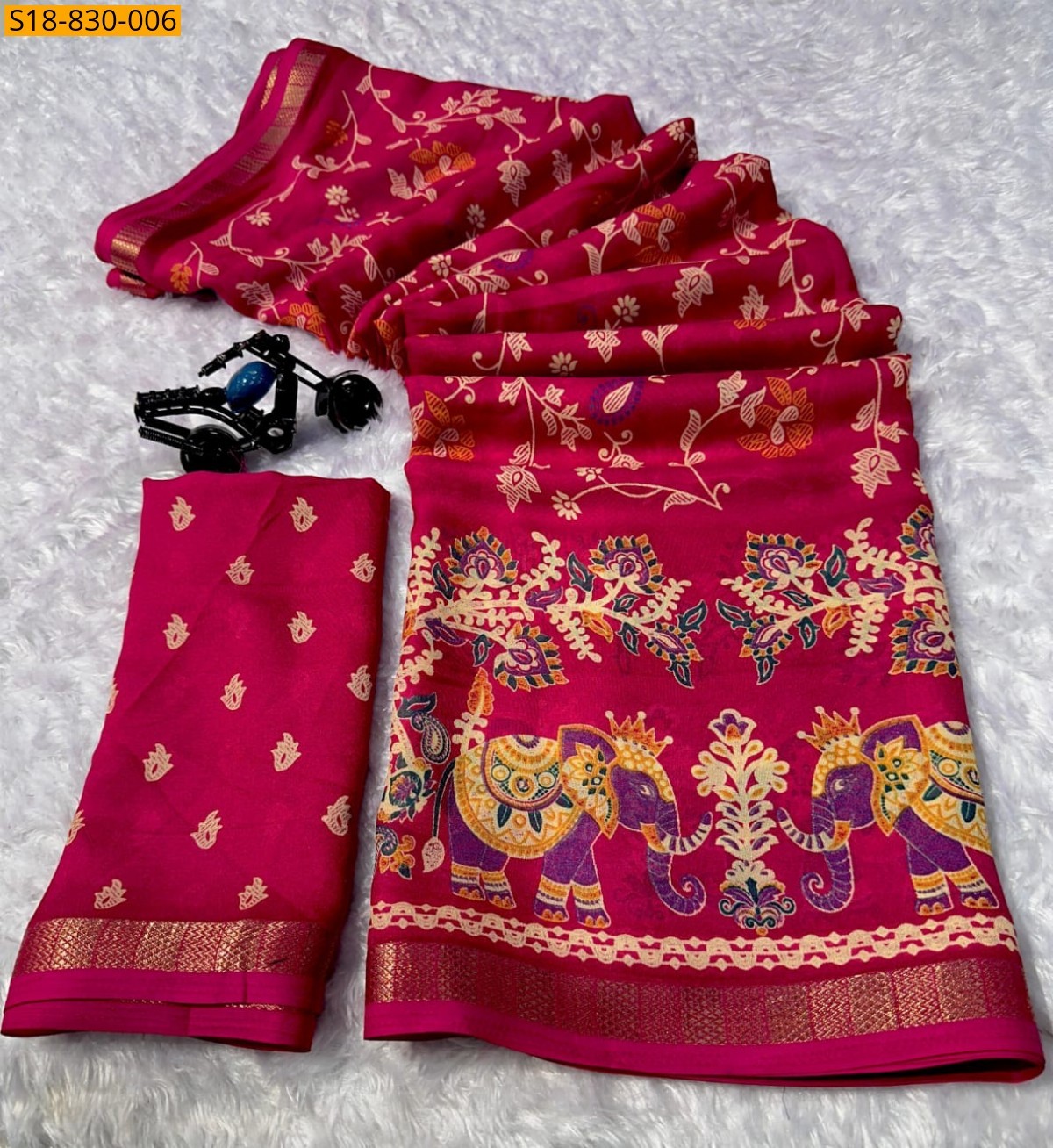 Pink Fancy Georgette Sarees