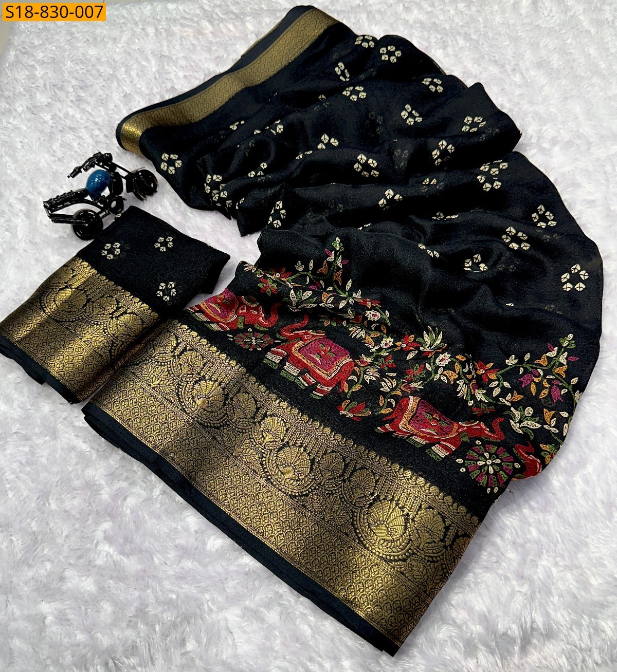 Black Fancy Georgette Sarees