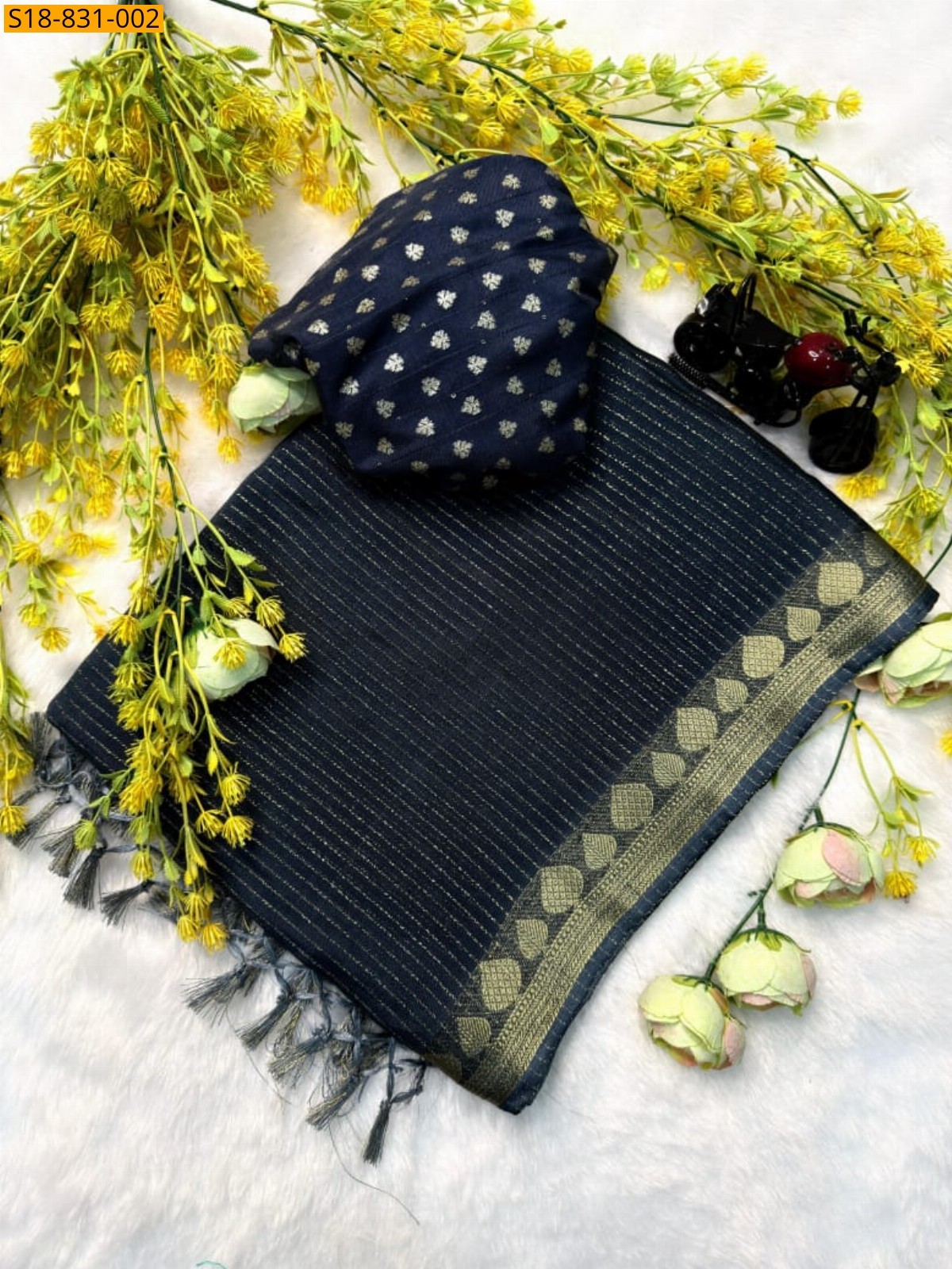 Morpitch Fancy Viscose Chinnon Silk Sarees
