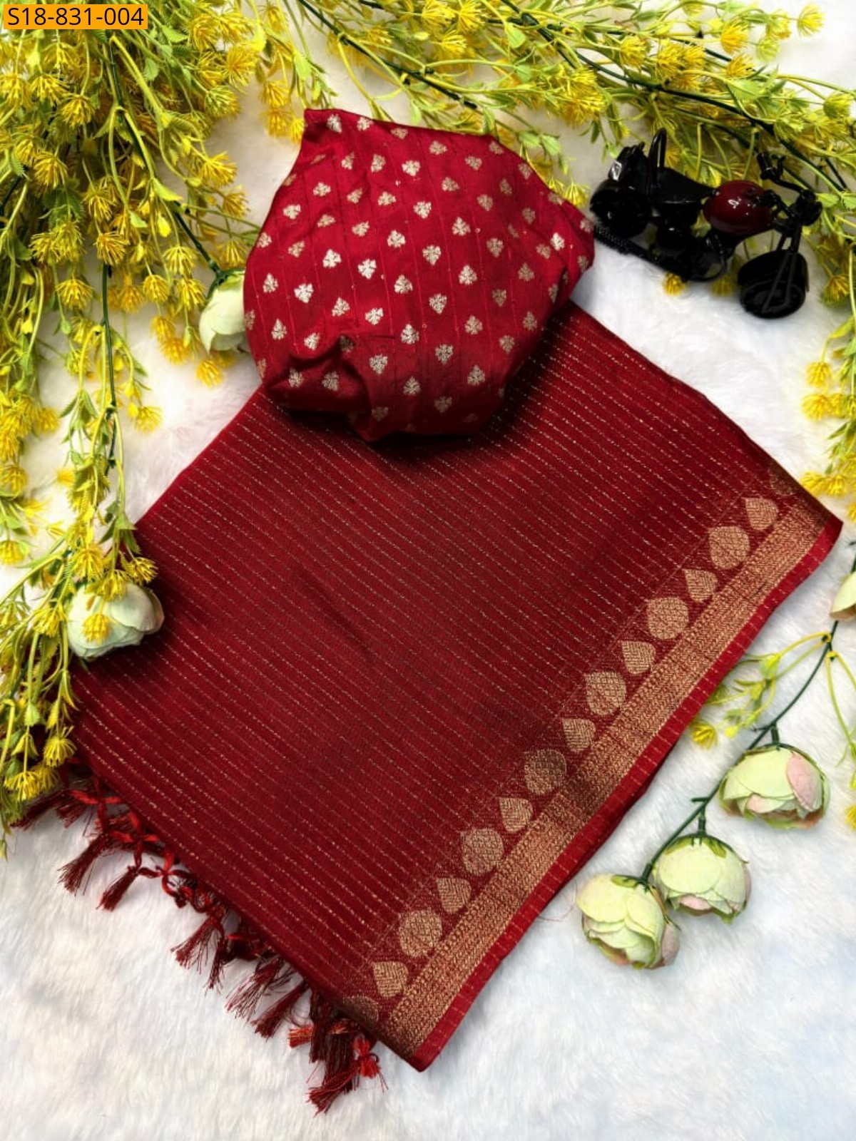 Fancy Viscose Chinnon Silk Sarees