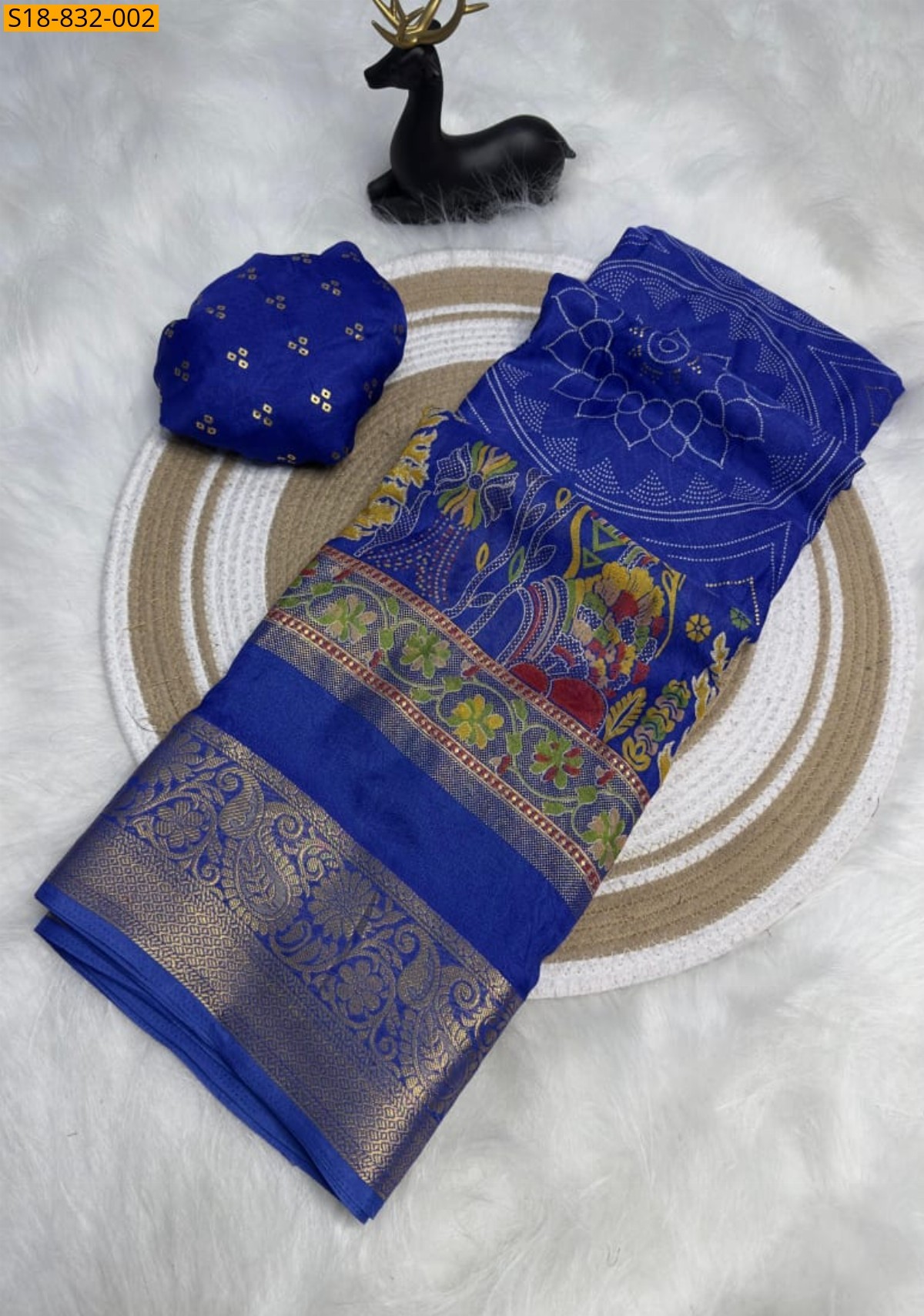 Fancy Marshmellow Sarees - Blue