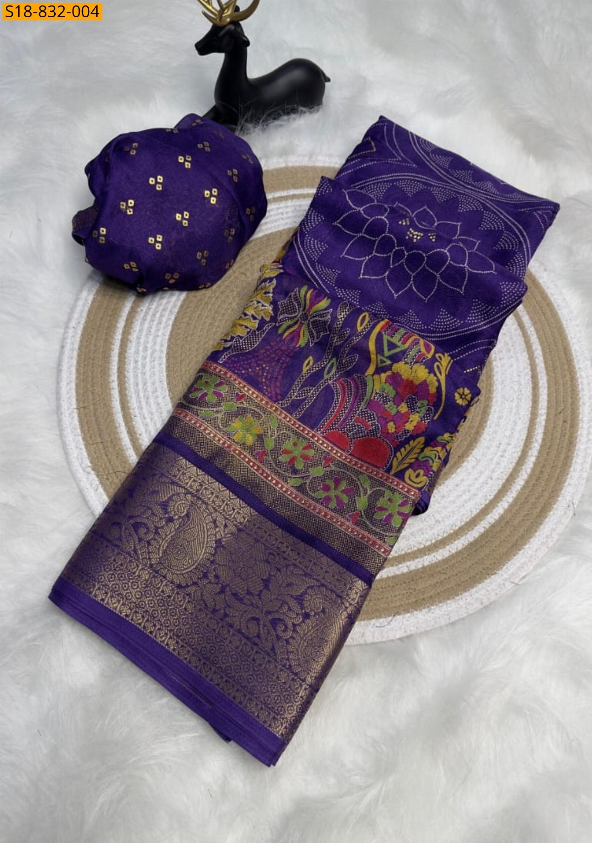 Violet Fancy Marshmellow Sarees