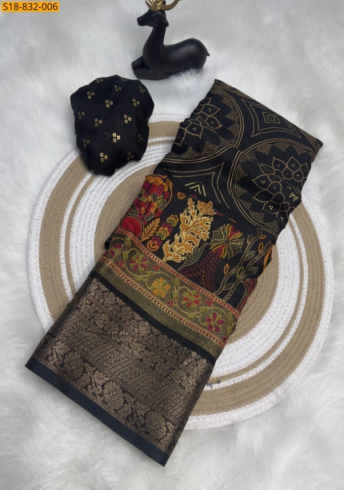 Black Fancy Marshmellow Sarees