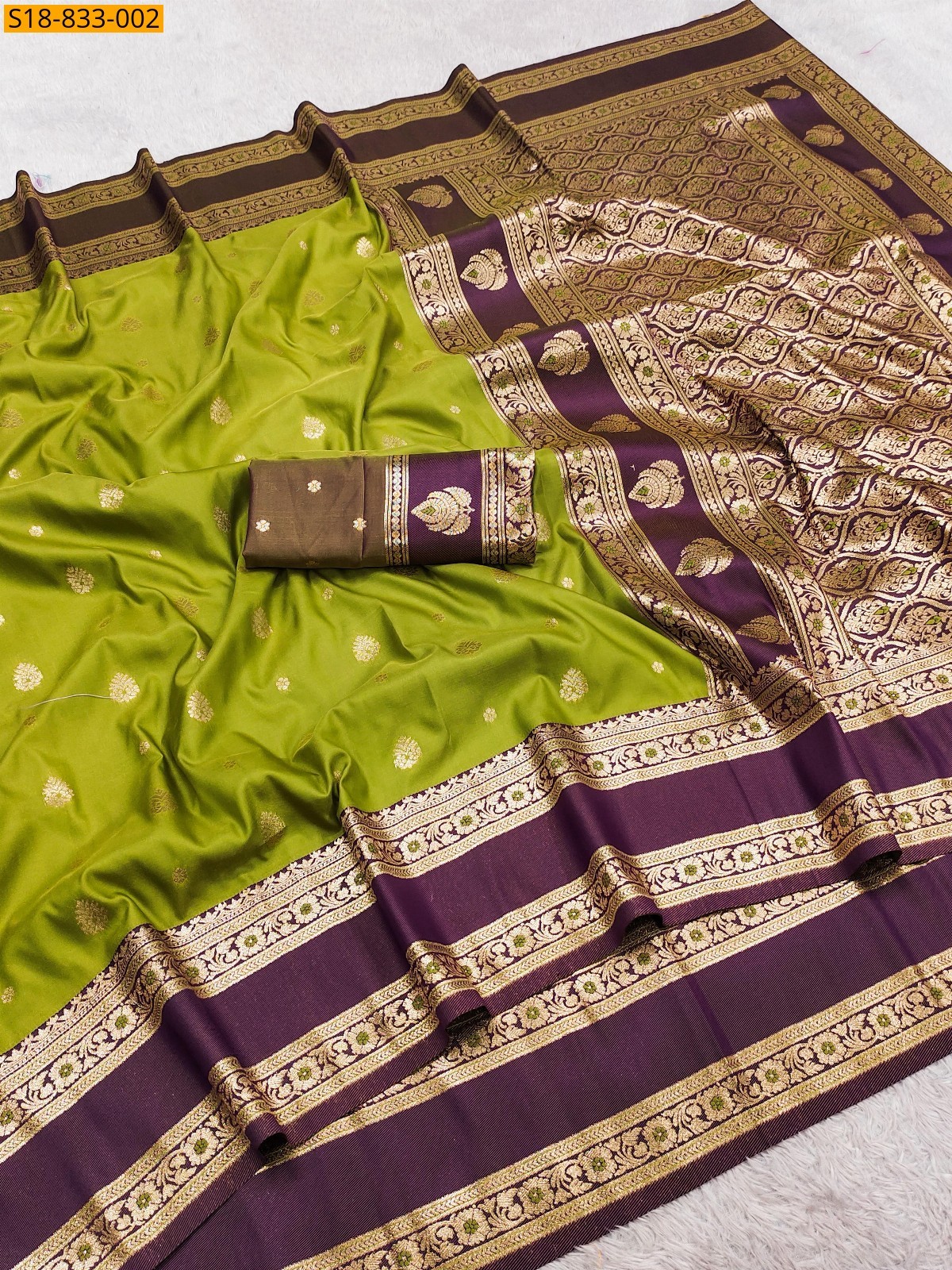 Green Fancy Banarasi silk saree