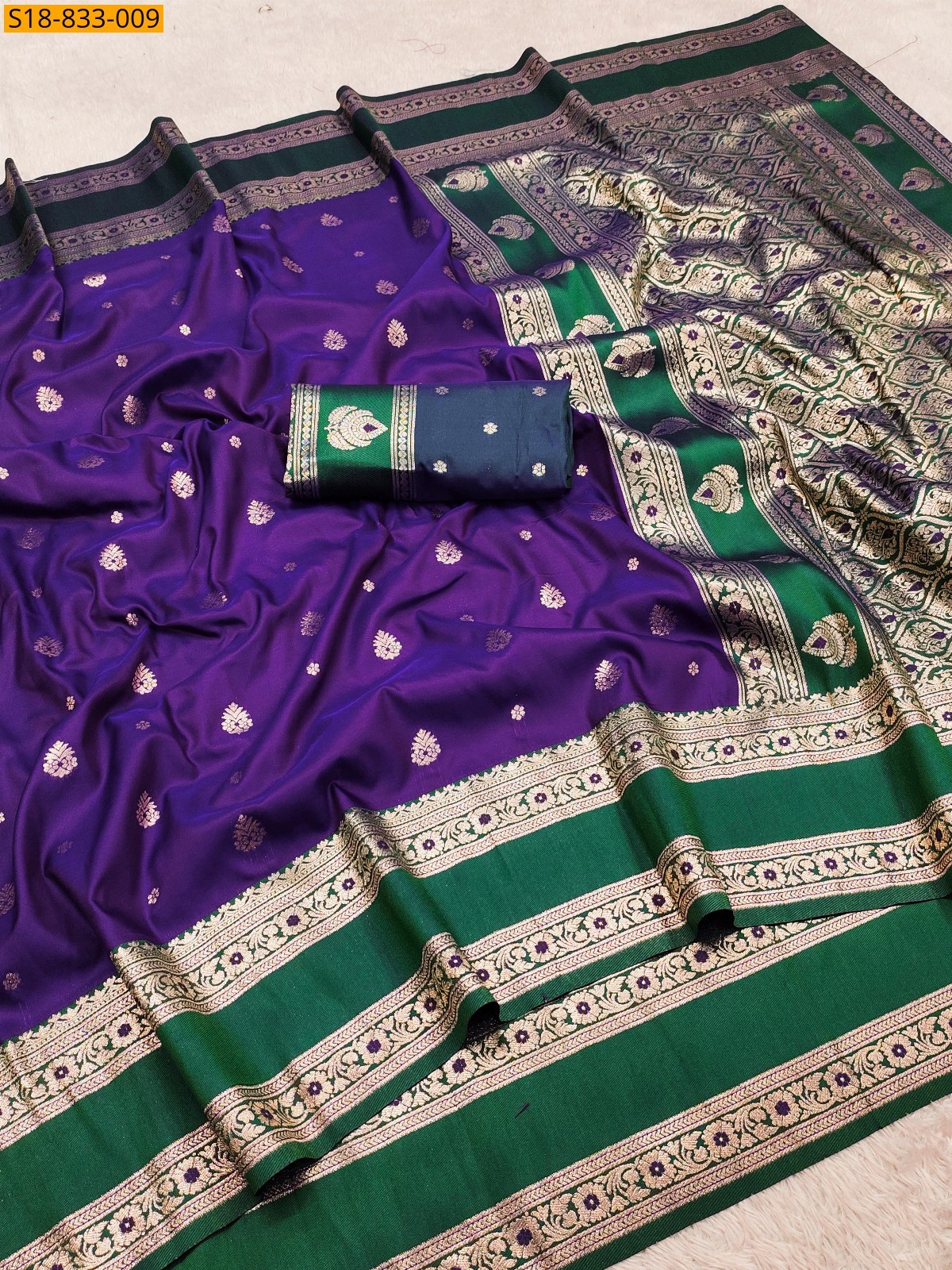 Violet Fancy Banarasi silk saree