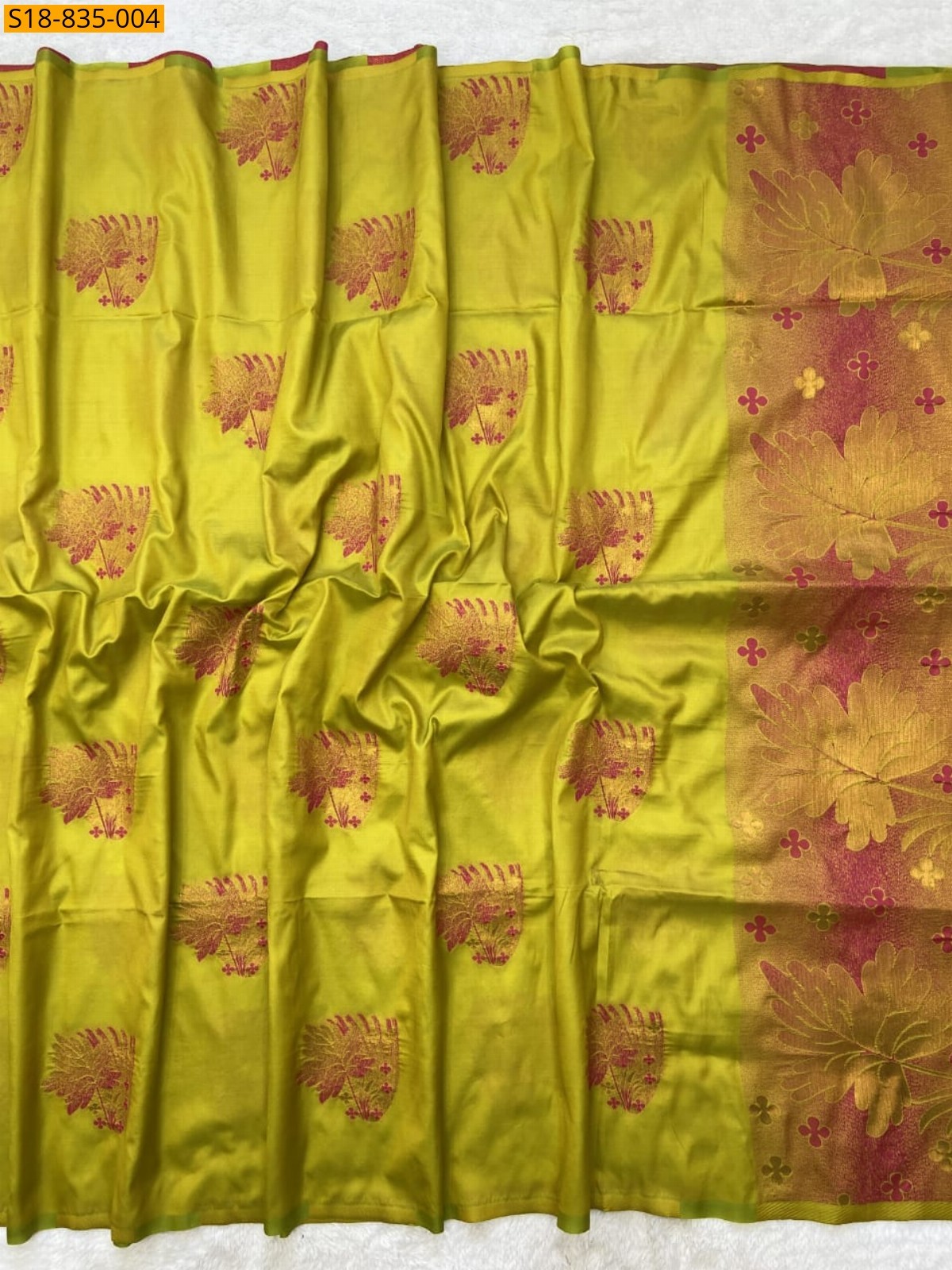 Yellow Fancy Soft Silk Saree