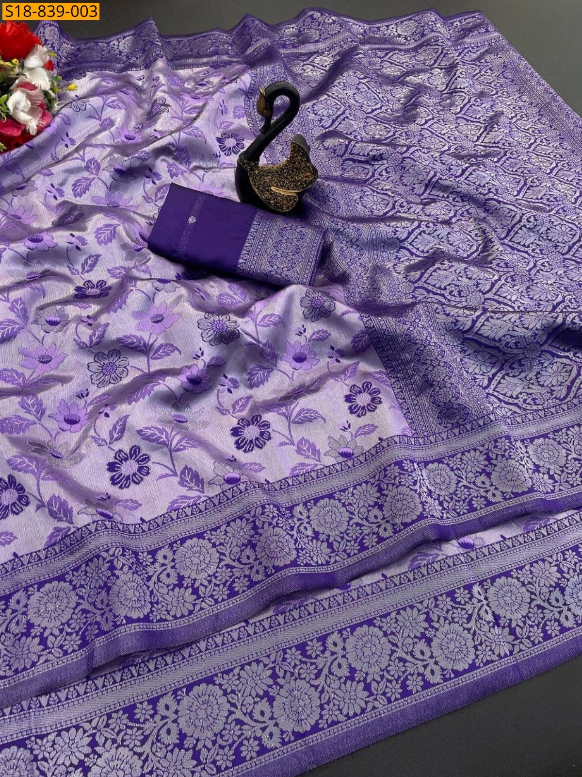 Violet Fancy Tissue Silk Saree