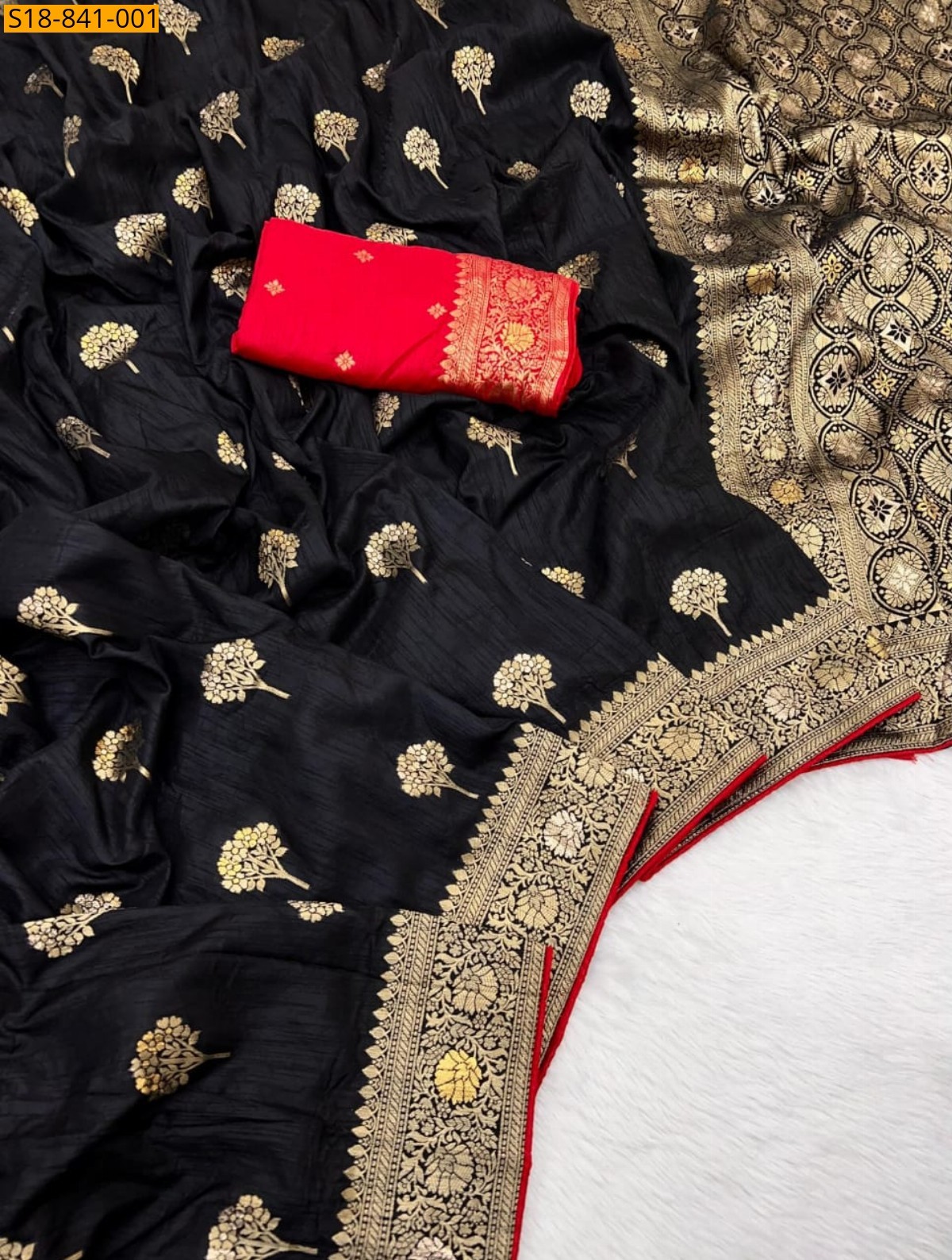 Black Fancy Soft Silk Saree