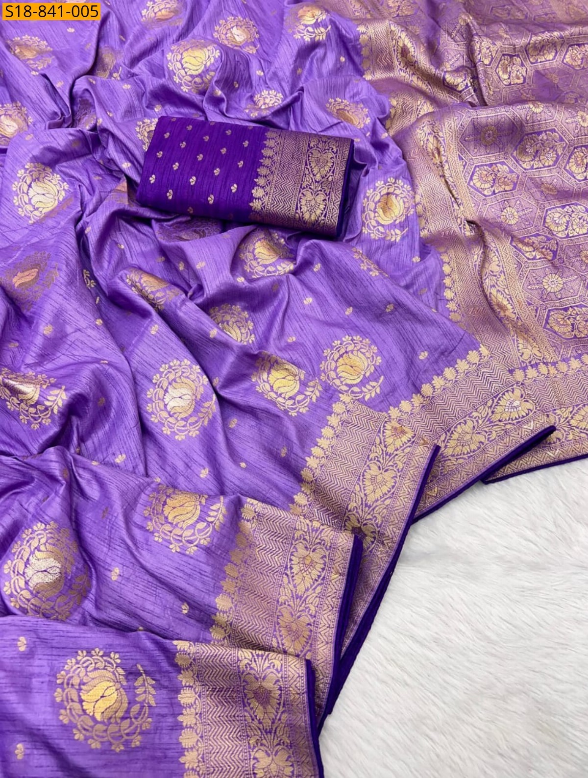 Lavender Fancy Soft Silk Saree