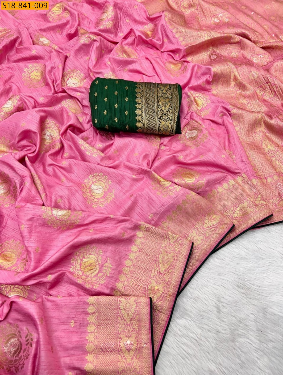 Pink Fancy Soft Silk Saree