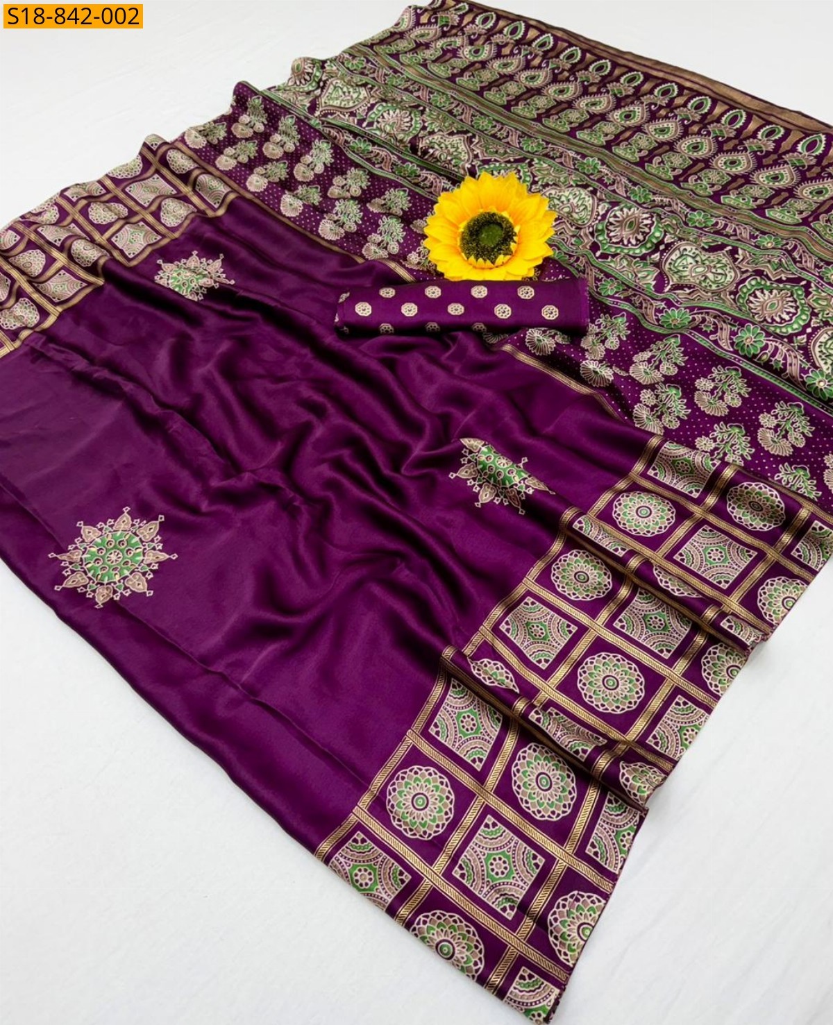 Fancy Gajji silk sarees - Wine