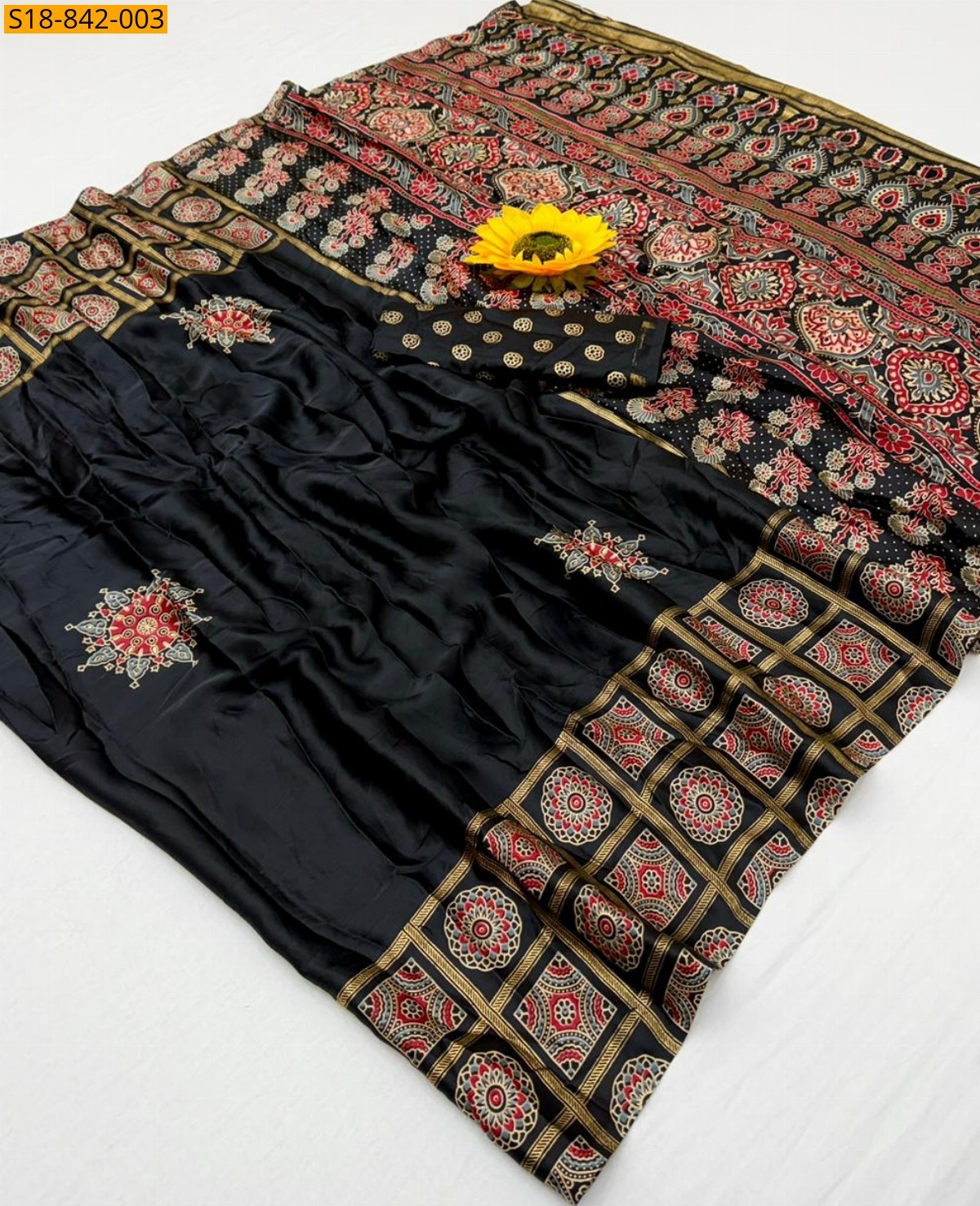 Black Fancy Gajji silk sarees