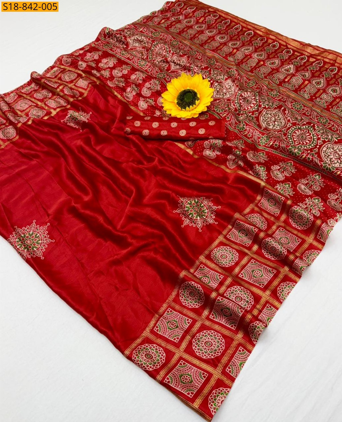 Orange Fancy Gajji silk sarees