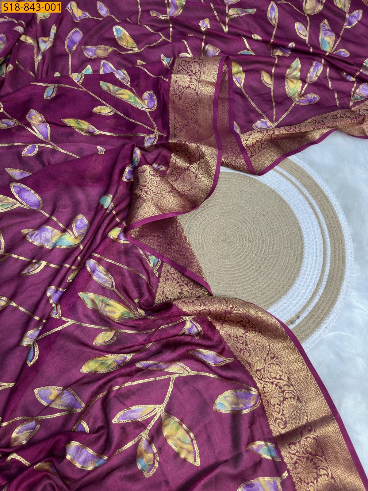 Megenta Fancy Marshmellow Saree