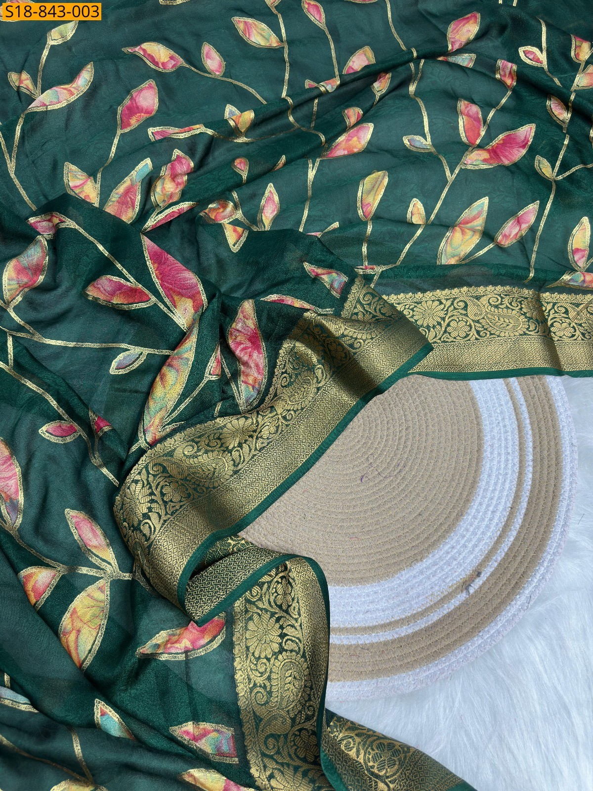 Green Fancy Marshmellow Saree