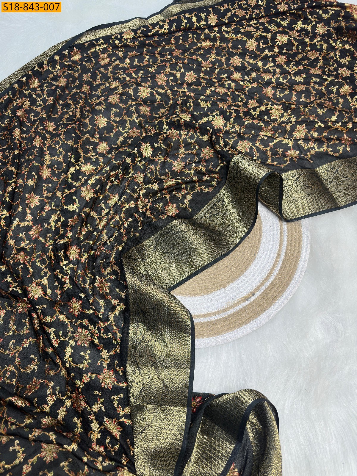 Black Fancy Marshmellow Saree