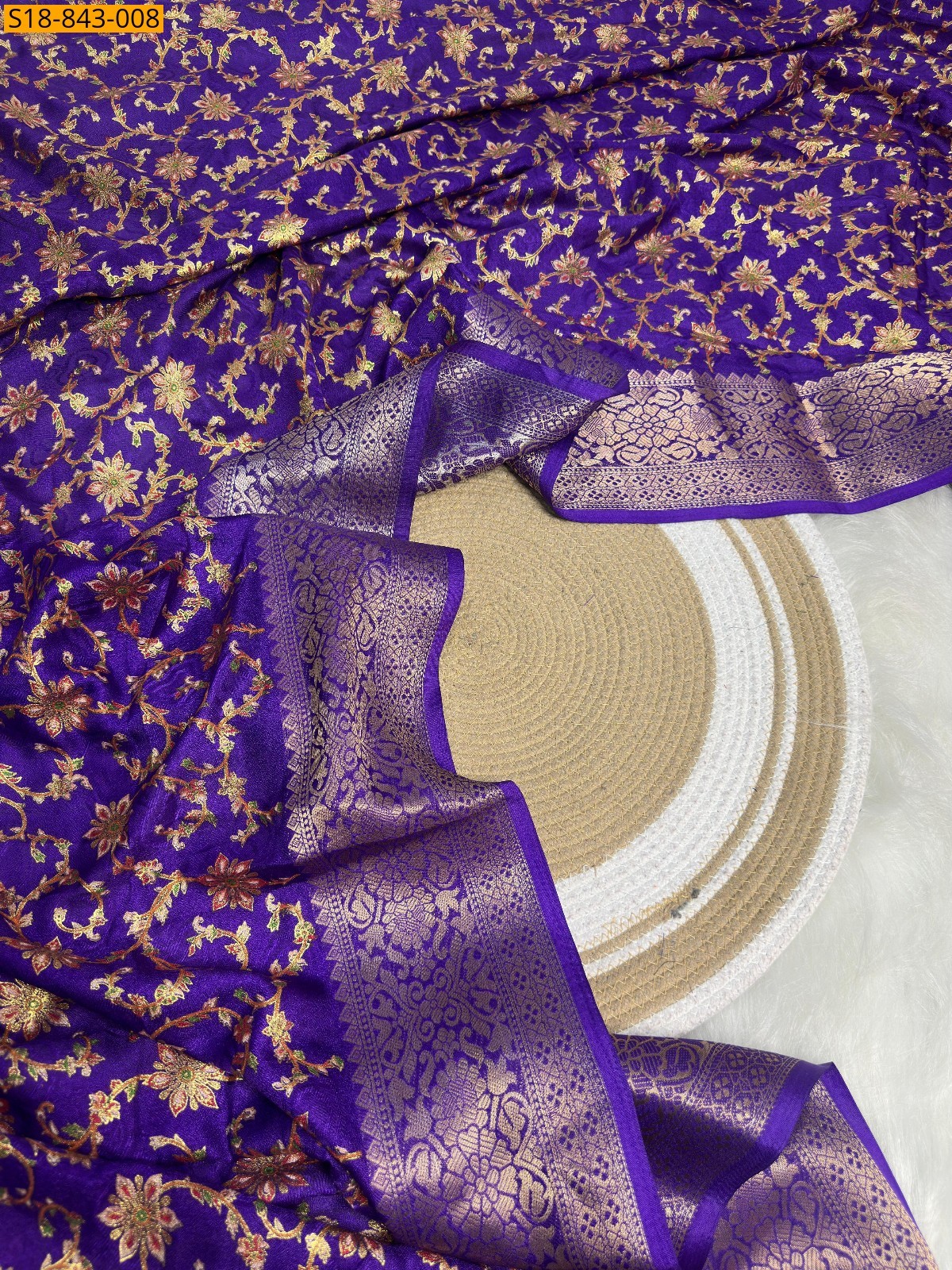 Voilet Fancy Marshmellow Saree