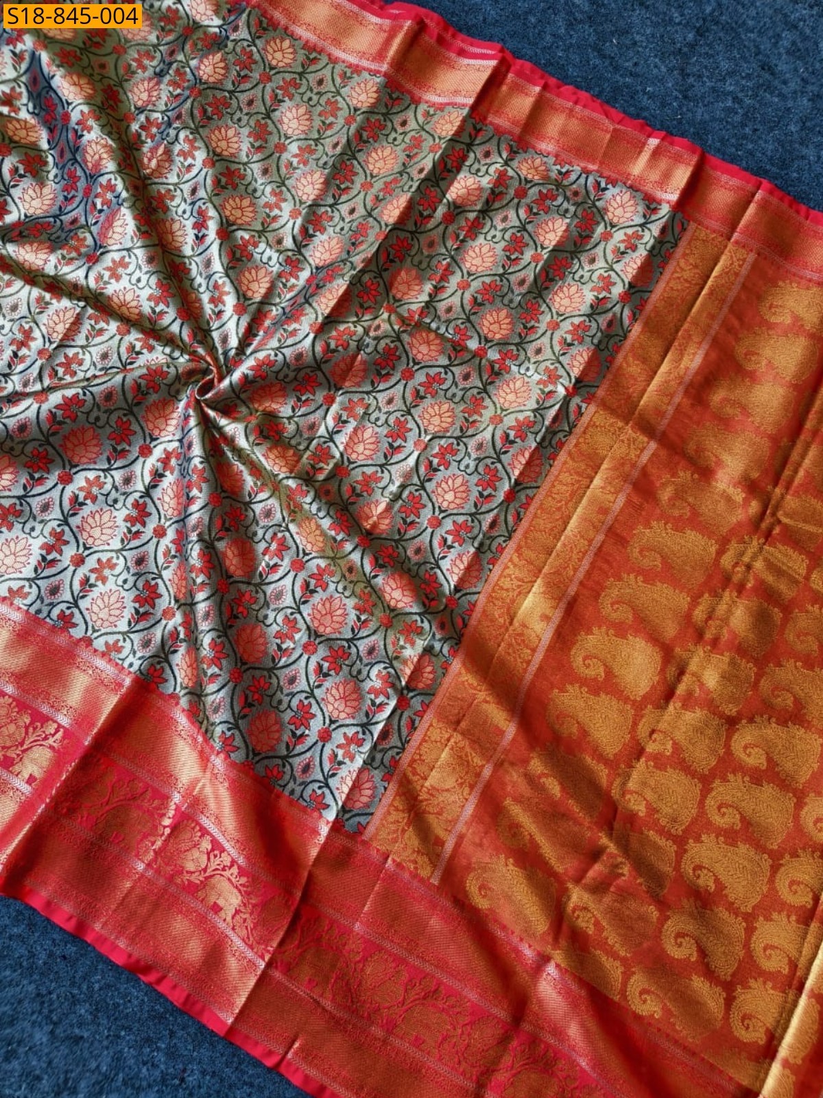 Green Fancy Kanjivaram Semi Silk Saree