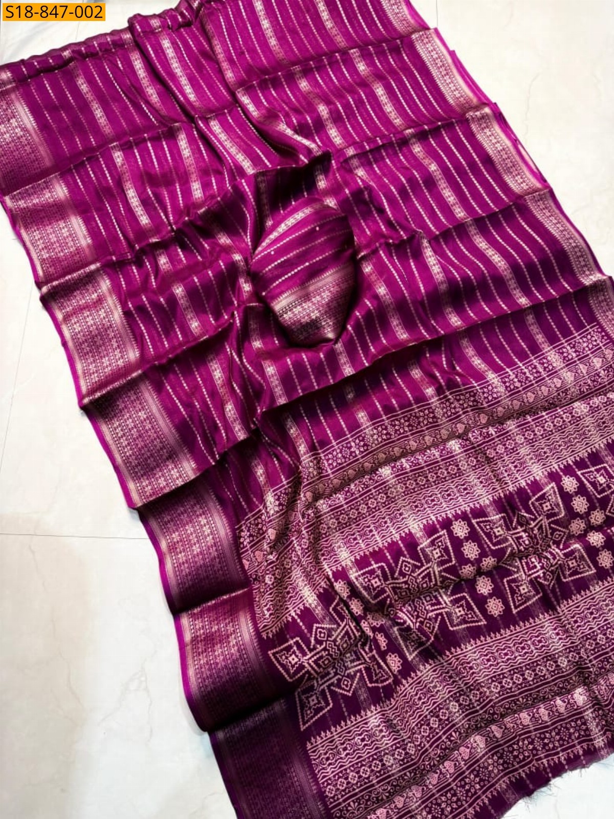 Megenta Fancy  Siik Saree