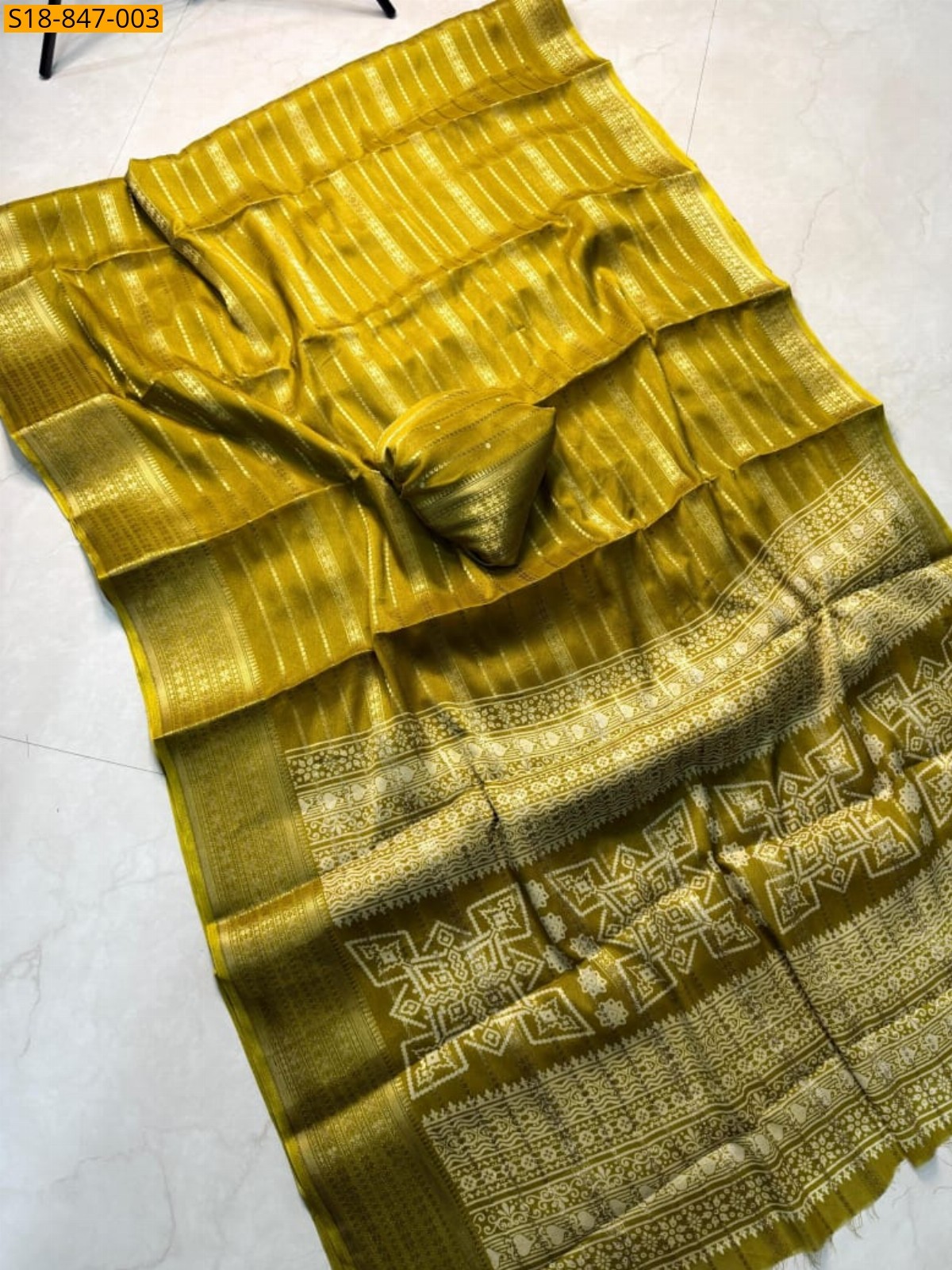 Yellow Fancy  Siik Saree
