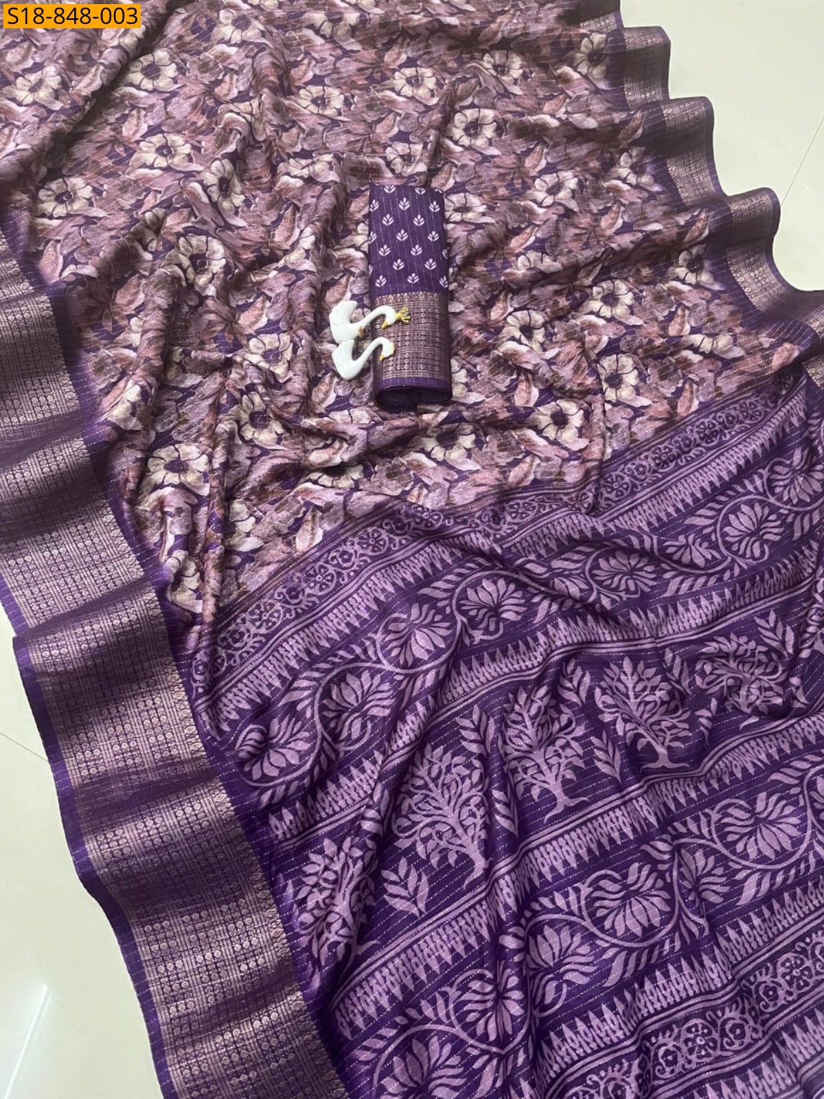 Violet Fancy Rekko Silk Saree