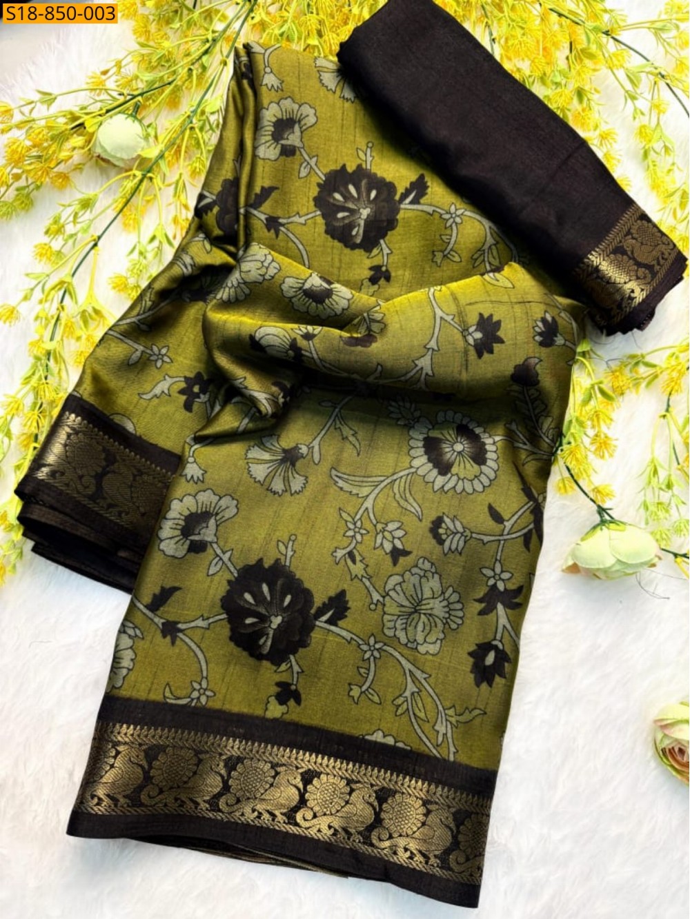 Fancy Soft bleck dola silk saree