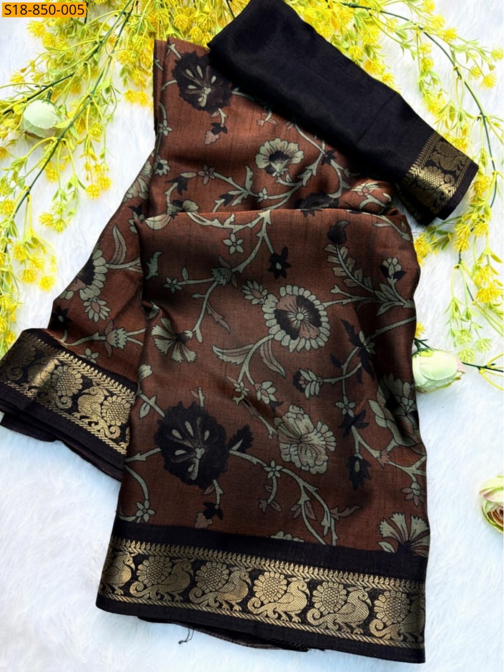 Fancy Soft bleck dola silk saree