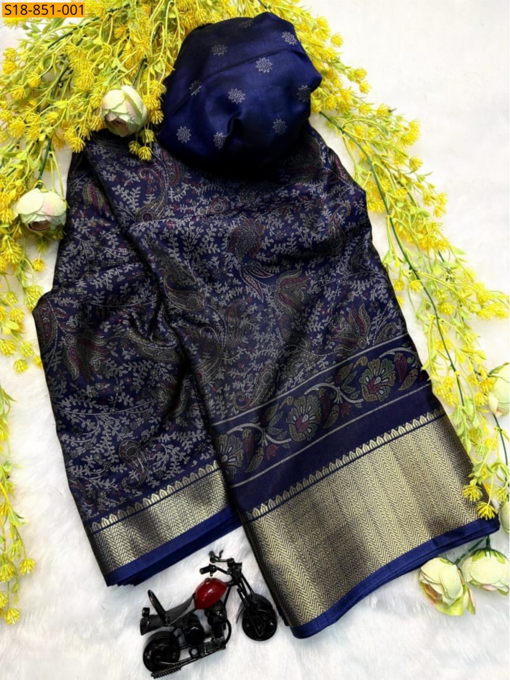 Fancy Soft bleck dola silk saree
